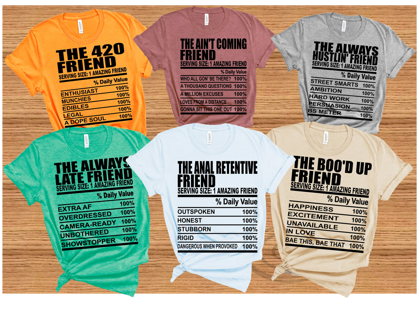 Friend nutrition Facts T-shirts