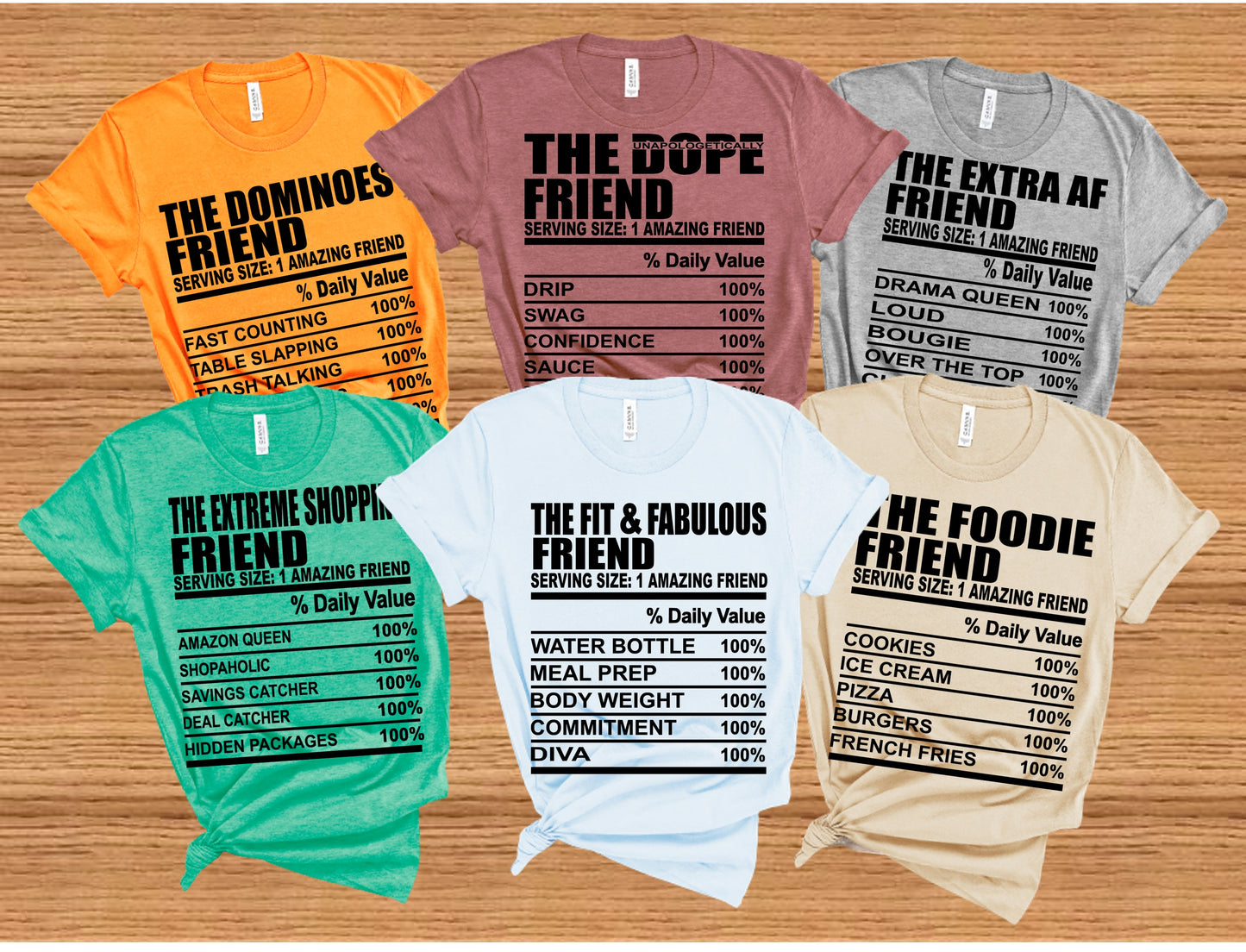 Friend nutrition Facts T-shirts