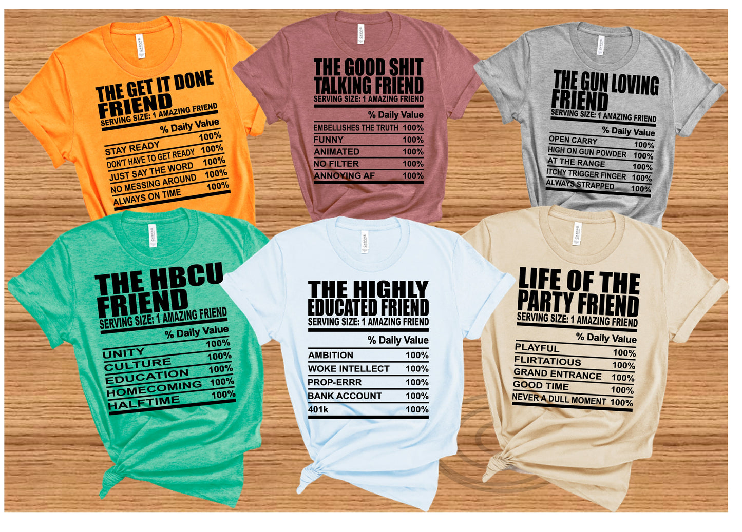 Friend nutrition Facts T-shirts