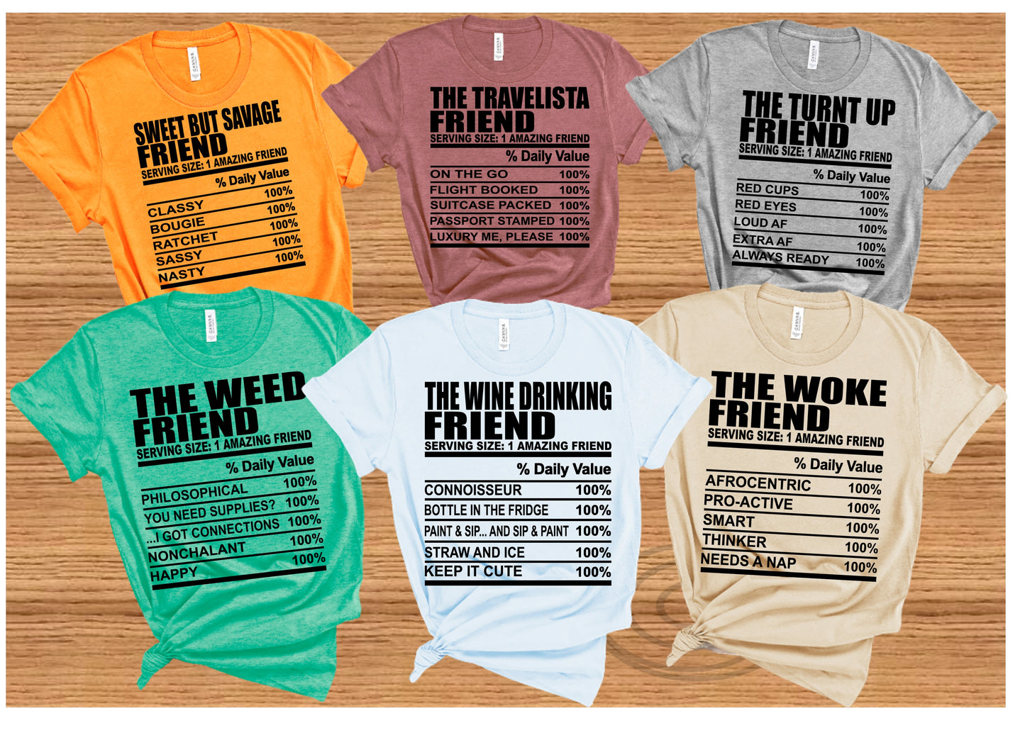 Friend nutrition Facts T-shirts