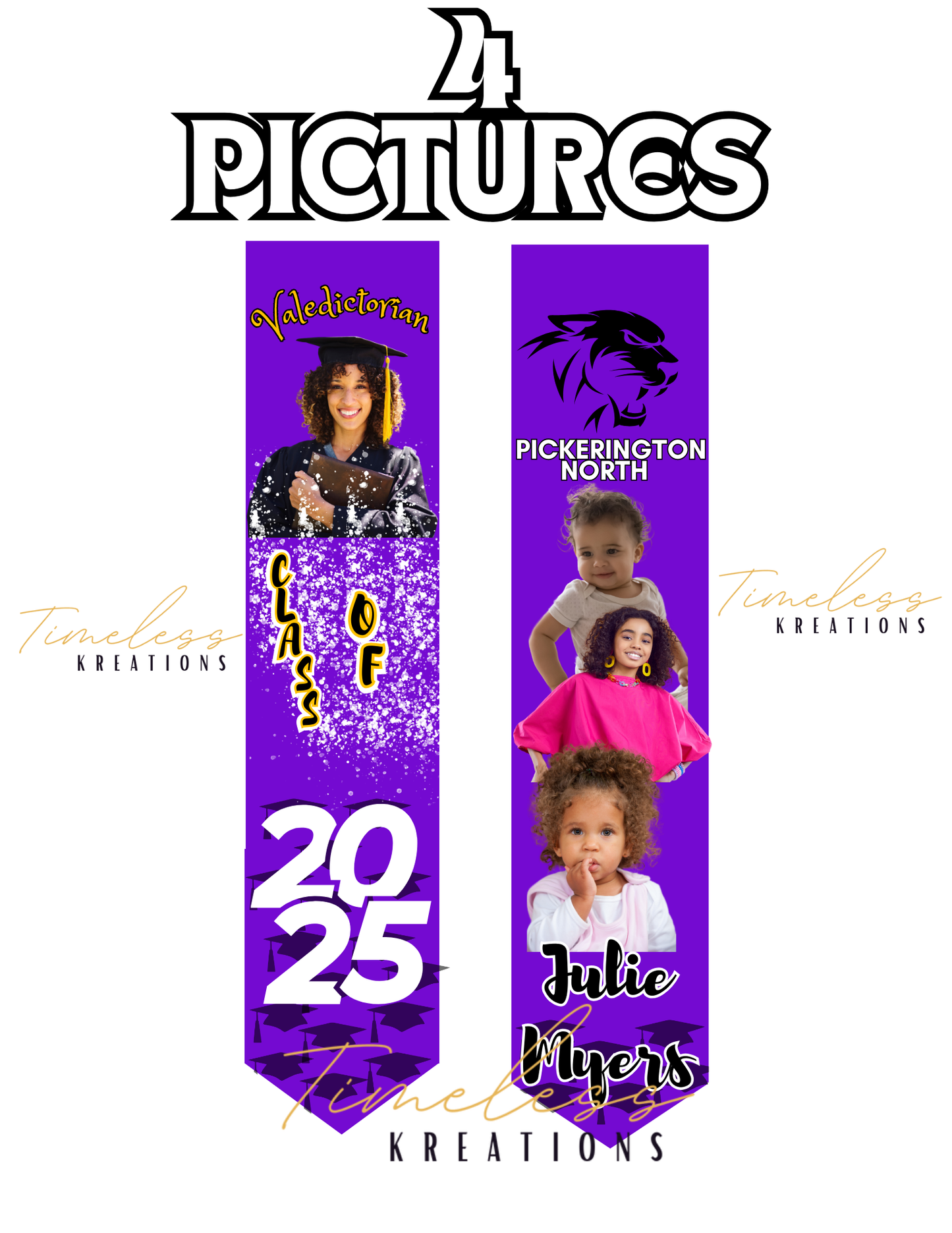 Graduation Stole with 4 photos