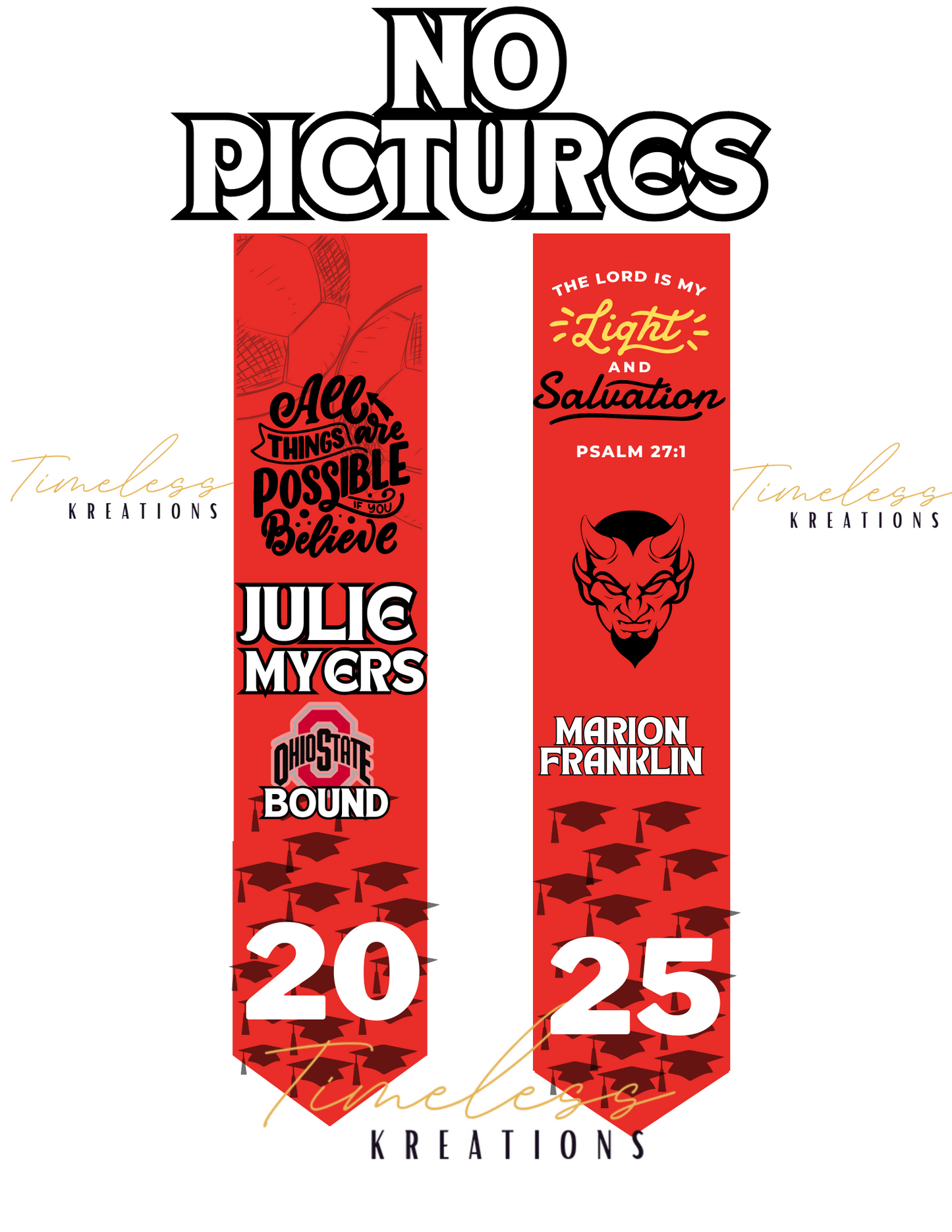 Graduation Stole with no photos