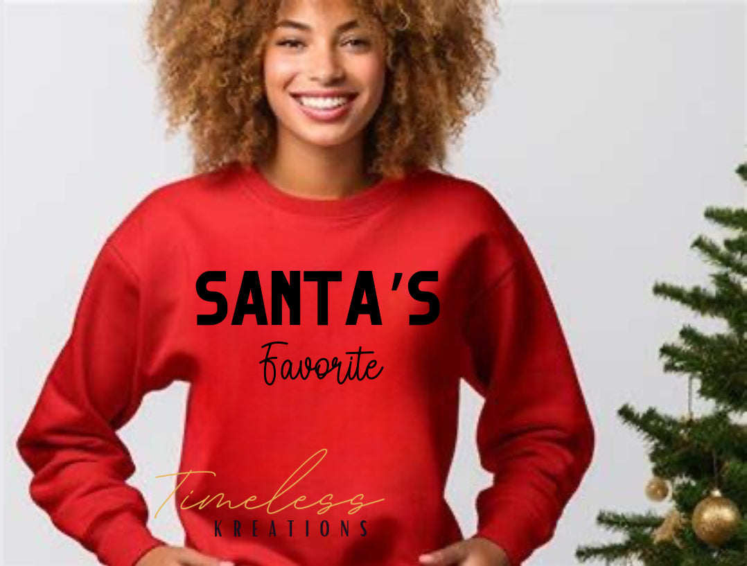 Santa’s favorite red sweatshirt w/Puff Vinyl