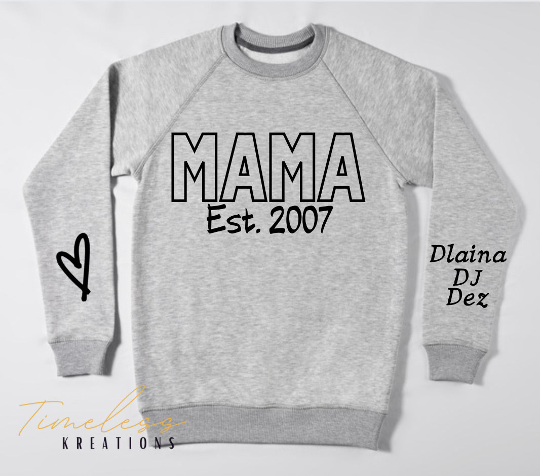 Mama or papa unisex sweatshirt