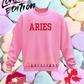 Valentine’s theme Zodiac Sign Name T-shirt Sweatshirt in unisex youth adult sizes HTV Puff Vinyl