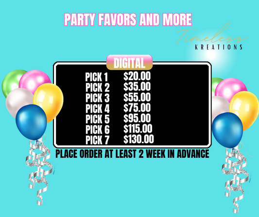 Digital File Only-Any Party Theme Decor. We edit, you download and print!