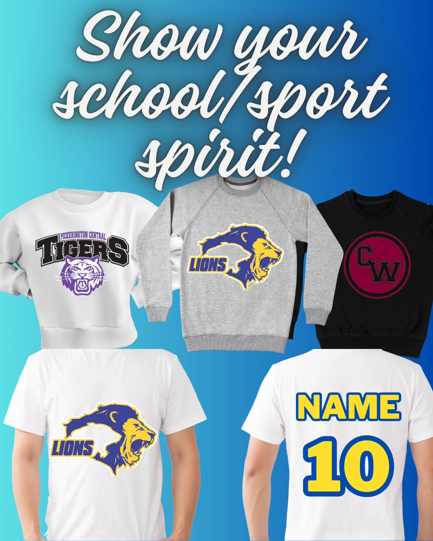 High School Sports Team Spirit T-shirt and Sweatshirt