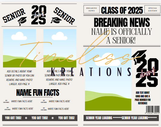 Senior 2025 Newsletter Canva Template